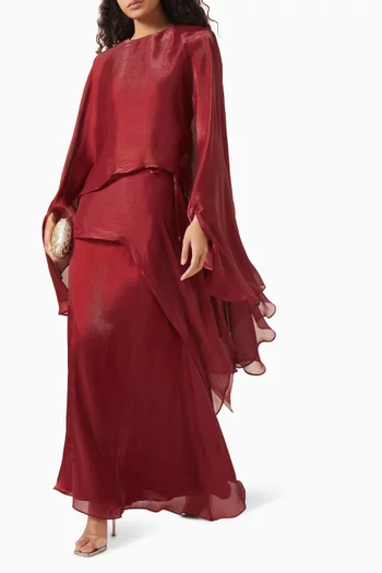 Cape Top & Skirt Set