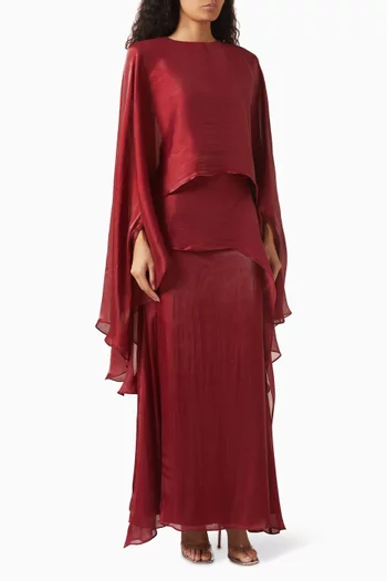 Cape Top & Skirt Set