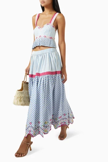 Julieta Striped Top in Cotton-blend