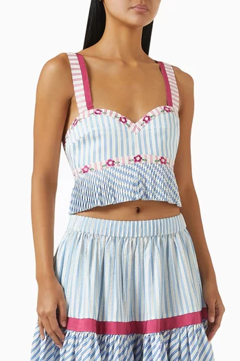 Julieta Striped Top in Cotton-blend