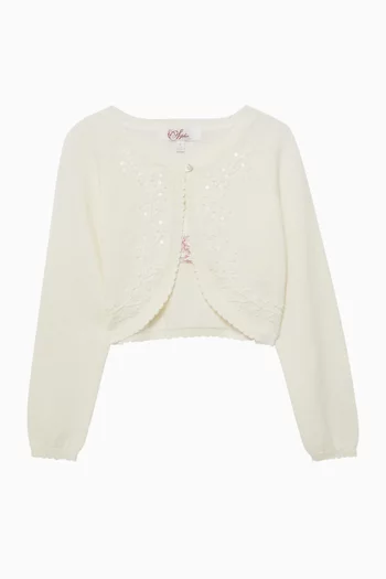Sequin Knit Bolero Cardigan