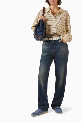 Striped Piqué Polo Shirt in Cotton