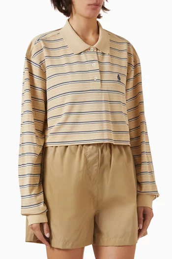 Striped Piqué Polo Shirt in Cotton