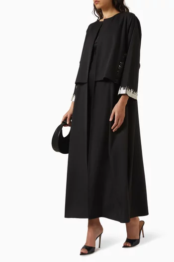 Layered Abaya in Crepe