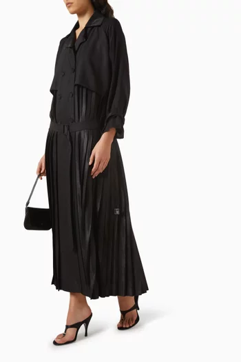 Pleated Coat-style Abaya in Crepe