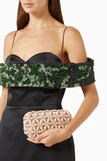 Small Tebea Beaded Clutch