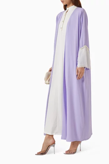 Pearl-embellished Abaya Set