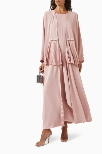 Pleated Abaya Set in Crepe