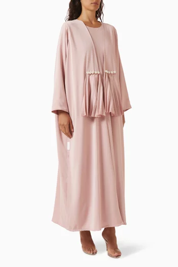 Pleated Abaya Set in Crepe