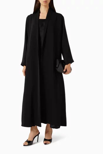 Lace Panel Abaya in Crepe