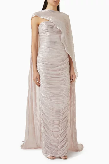 Sequin-embellished Dress & Cape Set