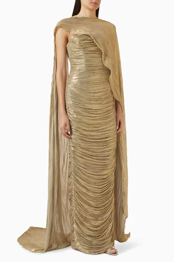Sequin-embellished Dress & Cape Set