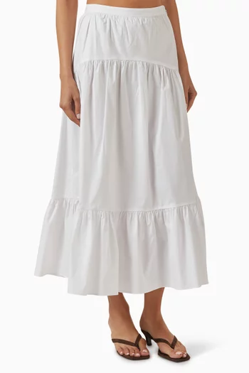 Indra Midi Skirt in Cotton Poplin