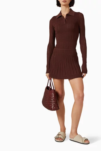 Orlena Knit Mini Skirt in Viscose Blend