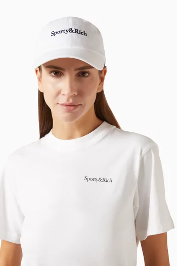 Serif Logo Baseball Cap in Cotton
