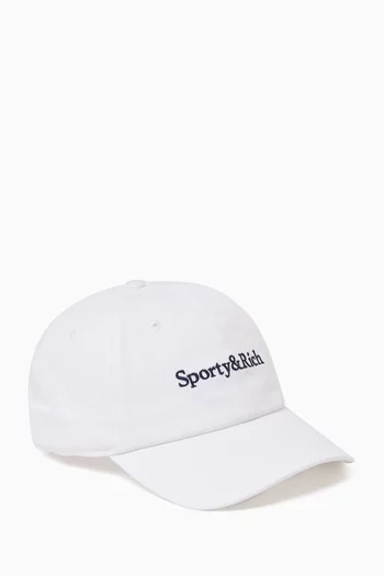 Serif Logo Baseball Cap in Cotton