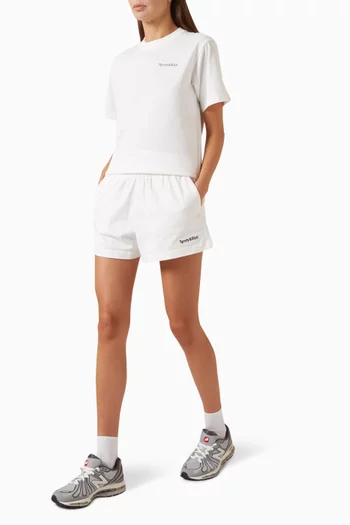 Serif Logo Disco Shorts in Cotton