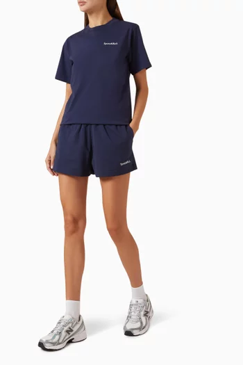 Serif Logo Disco Shorts in Cotton