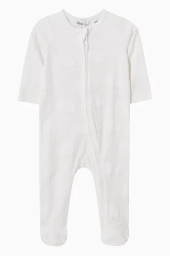 Baby Cloud Jacquard Sleepsuit in Cotton-blend