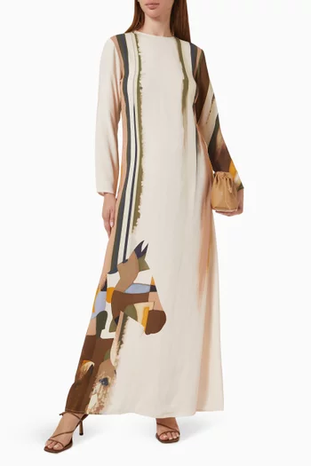 Graphic-print Kaftan