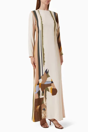 Graphic-print Kaftan