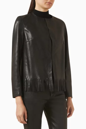 Coco Fringe Jacket in Leather