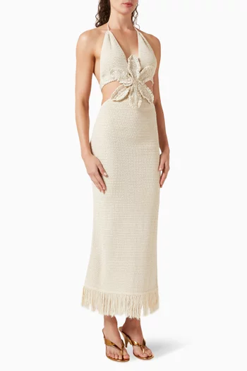 Starla Floral-applique Dress