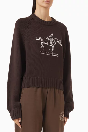 Jadene Horse knit Sweater in Cotton