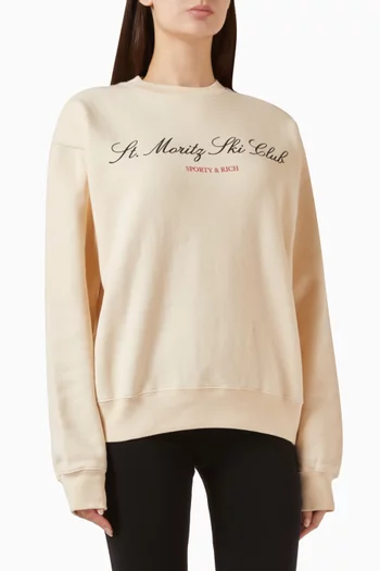 Ski Club Crewneck Sweatshirt in Fleece