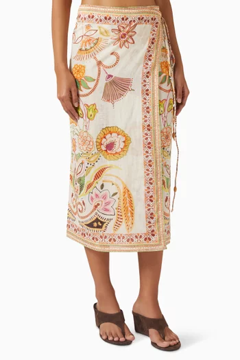 Sunnie Printed Cover-up Midi Skirt