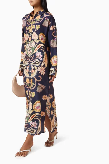 Marnie Printed Dress in Rayon-silk