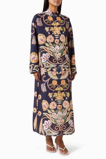 Marnie Printed Dress in Rayon-silk