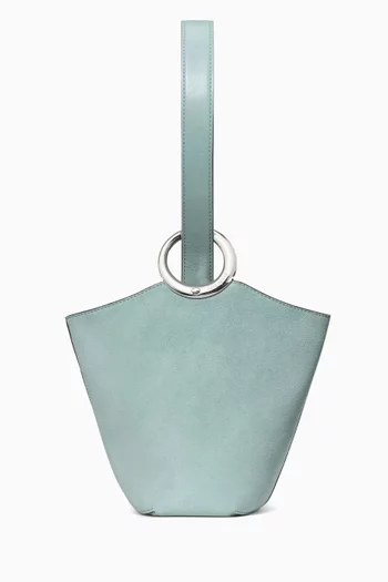 Mini Halo Bucket Bag in Suede & Leather