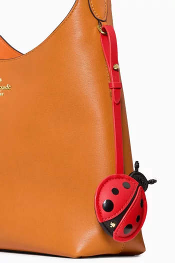 Lady Bug Bag Charm in Leather