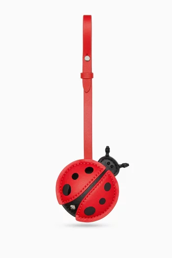 Lady Bug Bag Charm in Leather