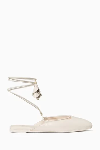 Eloise Lace-up Mules in Leather