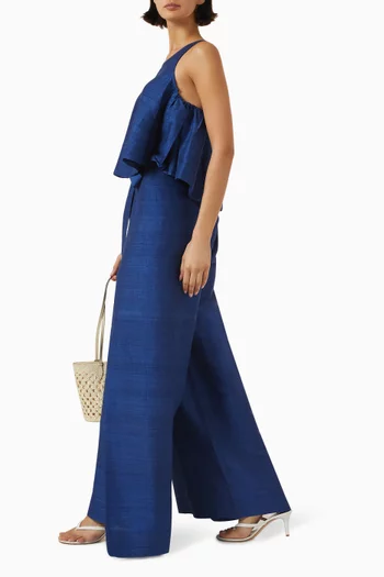 Shift Crop Tank Top in Silk Dupioni