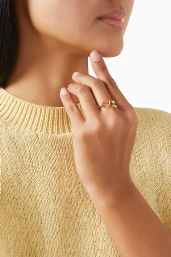 Heart Ring in Gold-tone Brass