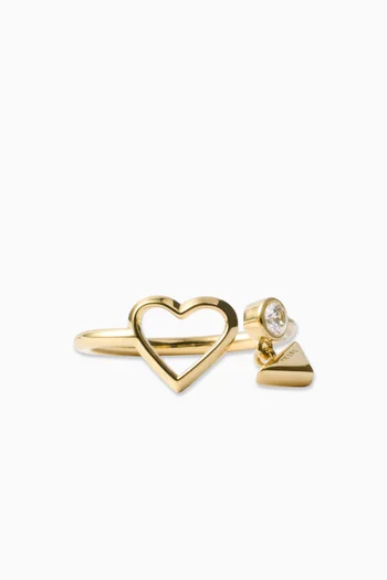 Heart Ring in Gold-tone Brass
