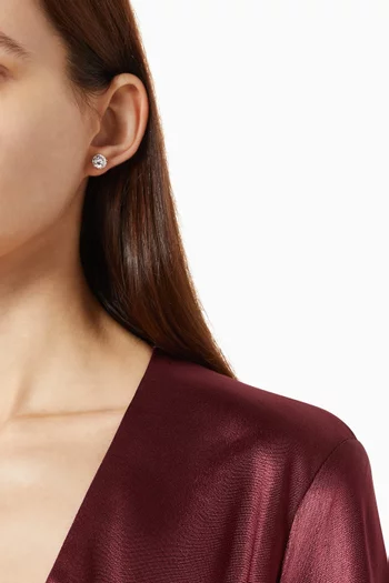 Trio Crystal Prong Stud Earrings