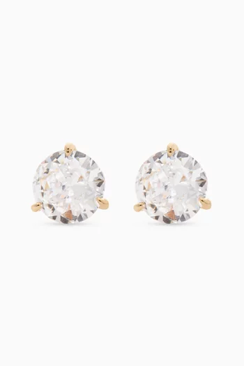 Trio Crystal Prong Stud Earrings