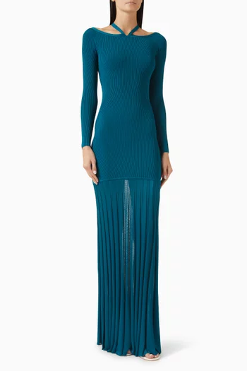 Off-shoulder Knit Gown