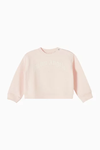 Curved Logo Sweatshirt in Cotton