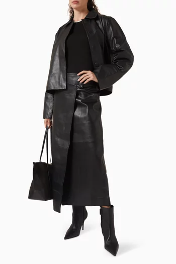 Wrap Skirt in Leather