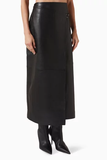 Wrap Skirt in Leather