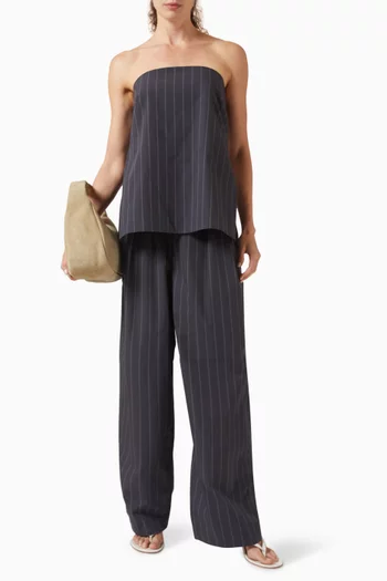 Pleat Pants in Cotton Blend