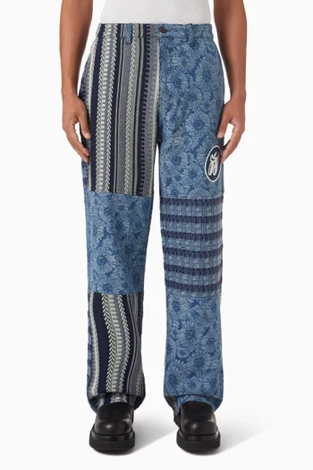 Tapestry Patchwork Pants in Cotton-blend