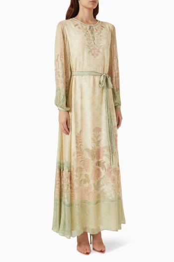 Printed Kaftan in Viscose-chiffon