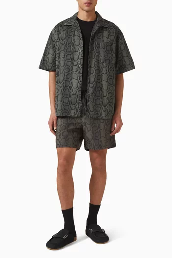 Snake Camo Shirt in Cotton Twill
