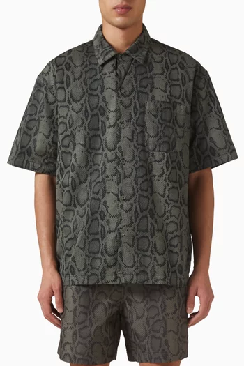 Snake Camo Shirt in Cotton Twill